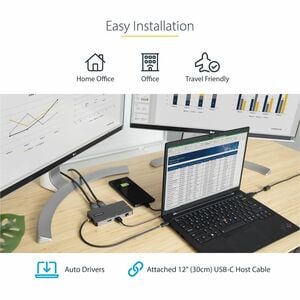StarTech.com USB C Multiport Adapter, Dual HDMI, 4K 60Hz, 2x 5Gbps USB-A 3.1 Hub, 100W Power Delivery, GbE, SD/MicroSD, US
