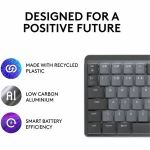 Logitech MX Mechanical Mini Minimalist Wireless Illuminated Keyboard (Linear) (Graphite) - Wireless Connectivity - Bluetoo