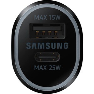 Samsung Dual Port Car Charger 25w Plus 15w - 40 W - 12 V Input - Black