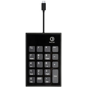 Port Keypad - Cable Connectivity - USB Type C, USB Type A Interface - Black - Scissors Keyswitch - Notebook, Desktop Compu