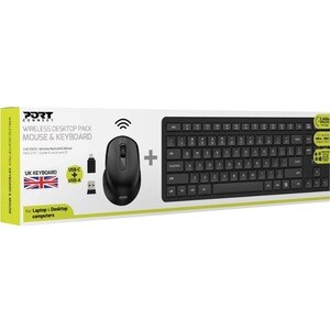 Port Keyboard & Mouse - 1 - USB Type A, USB Type C Wireless RF 2.40 GHz Keyboard - 106 Key - Keyboard/Keypad Color: Black 