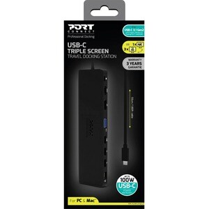 Port Connect USB Type C Docking Station for Desktop PC, Notebook - Memory Card Reader - SD - 60 W - 1 Displays Supported -