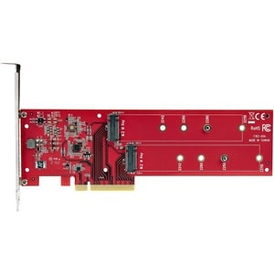 StarTech.com Dual M.2 PCIe SSD Adapter Card, x8 / x16 Dual NVMe or AHCI M.2 SSD to PCI Express 4.0, Up to 7.8GBps/Drive, F