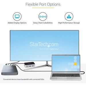 StarTech.com 4 Bay Thunderbolt 3 NVMe Enclosure, For M.2 NVMe SSD Drives, 1x DisplayPort Video and 2x TB3 Downstream Ports
