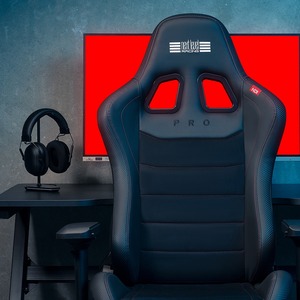 Next Level Racing PRO Gaming Chair- Leather & Suede Edition - For Game - Leather, Carbon Steel, Suede, PU Leather - Black