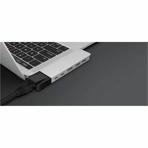 HyperDrive NET GN28N-SILVER 6 Port(s) Dual USB Type C Docking Station for MacBook - Silver - 4K @30Hz - 3840 x 2160 - 4 x 