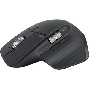 Logitech MX MASTER 3S Mouse - Bluetooth/Radio Frequency - USB - Darkfield - 7 Button(s) - Graphite - 1 - Wireless - 2.40 G