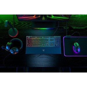 Razer Ornata V3 - US Low-profile Mecha-membrane RGB Keyboard - Cable Connectivity - RGB LED - Volume Down, Play/Pause, Bri