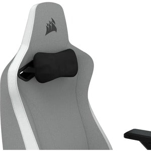 Corsair TC200 Gaming Chair - Soft Fabric - Light Grey/White - For Gaming - Fabric, Steel, Foam, Memory Foam - Light Gray, 