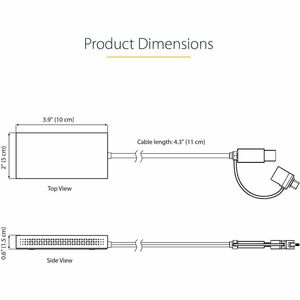 StarTech.com USB HDMI Dual Monitor Adapter, USB A/C auf HDMI (1x 4K30Hz, 1x 1080p), externe grafikkarte, 11cm integriertes