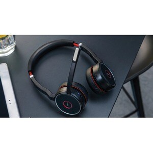 Jabra Evolve 75 Headset - Stereo - Wireless - Bluetooth - 98.4 ft - 150 Hz - 6.80 kHz - On-ear - Binaural - Ear-cup - Nois