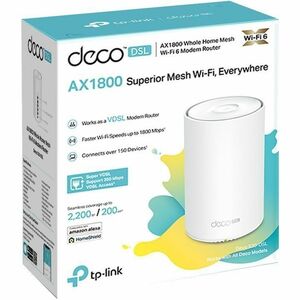 TP-Link Deco X20-DSL Wi-Fi 6 IEEE 802.11 a/b/g/n/ac/ax Ethernet, VDSL, EVDSL, DSL, VDSL2, ADSL, ADSL2, ADSL2+ Modem/Wirele