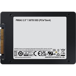 Samsung PM9A3 7.68 TB Solid State Drive - 2.5" Internal - U.2 (PCI Express NVMe 4.0 x4) - 14016 TB TBW - 6700 MB/s Maximum