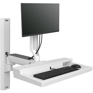 Ergotron CareFit Wall Mount for Keyboard, Monitor, Mount Extension, LCD Display - White - Height Adjustable - 27" Screen S