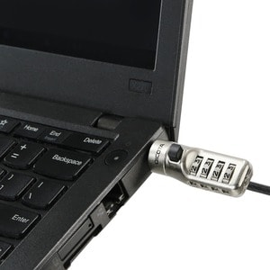 Dicota Cable Lock For Notebook, Projector, Printer - 2 m Cable - Resettable - 4-digit - Combination Lock - Anthracite - Zi