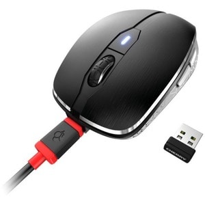 CHERRY MW 8C Advance Mouse - Bluetooth/Radio Frequency - USB - Laser - 6 Button(s) - Black - 1 - Wireless - 2.48 GHz - Rec
