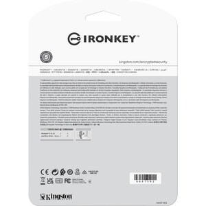 IronKey IKLP50 64 GB USB 3.2 (Gen 1) Type A Flash Drive - Silver - XTS-AES, 256-bit AES - TAA Compliant - 145 MB/s Read Sp