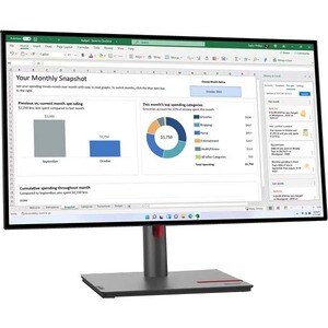 Lenovo ThinkVision P27q-30 27 Zoll Class WQHD LCD-Monitor - 16:9 Format - Schwarz - 68,6 cm (27 Zoll) Viewable - IPS-Techn