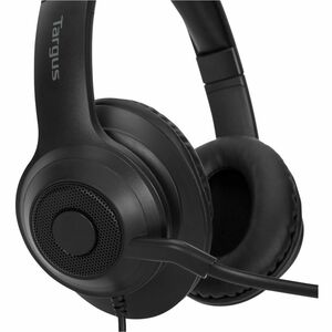 Targus AEH102GL Kabel Kopfbügel, Über das Ohr, Auf den Ohren Stereo Headset - Schwarz - Binaural - Ohrumschließend - 182,9