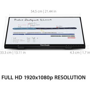 ViewSonic ID2456 24" Class LCD Touchscreen Monitor - 16:9 - 5 ms - 60.5 cm (23.8") Viewable - 1920 x 1080 - Full HD - HDMI