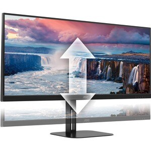 AOC CU34V5C 34" Class UW-QHD Curved Screen LCD Monitor - 21:9 - Matte Black - 86.4 cm (34") Viewable - Vertical Alignment 