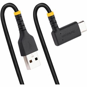 StarTech.com 3ft (1m) USB A to C Charging Cable Right Angle, Heavy Duty Fast Charge USB-C Cable, Durable and Rugged Aramid