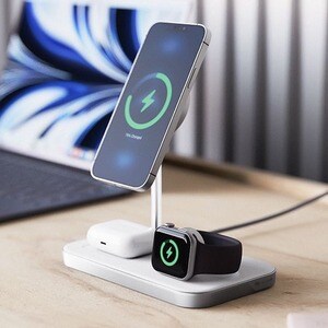 Alogic MagSpeed 3-in-1 Wireless Charging Station - 9 V DC, 12 V DC Input - Input connectors: USB - Easy to Use, Night Mode