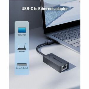 Cable Matters 2.5Gigabit Ethernet Adapter - USB Type C - 1 Port(s) - 1 - Twisted Pair - 2.5GBase-T - Portable