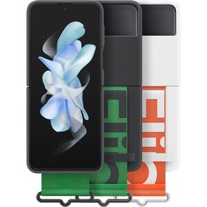 SAMSUNG SILICONE COVER WITH STRAP FLIP4 WHITE