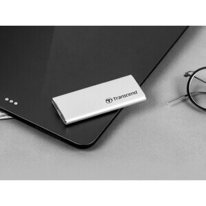 Transcend ESD260C 250 GB Portable Solid State Drive - External - Silver - USB 3.1 (Gen 2) - 520 MB/s Maximum Read Transfer
