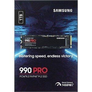 Samsung 990 PRO. SSD capacity: 1 TB, SSD form factor: M.2, Read speed: 7450 MB/s, Write speed: 6900 MB/s, Component for: P