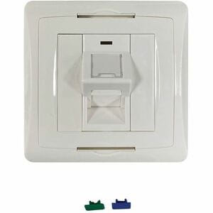 Eaton Tripp Lite Series 1-Port UK-Style Wall Plate, Unloaded Shuttered Angled Module, White, TAA - 1 x Total Number of Soc