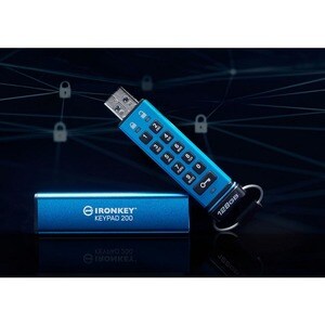IronKey Keypad 200 IKKP200 128 GB USB 3.2 (Gen 1) Type A Flash Drive - XTS-AES - 145 MB/s Read Speed - 115 MB/s Write Speed