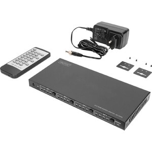 Digitus DS-55511 Audio/Video Switchbox - Cable - 4K - 4 Input Device - 4 Display - Display - 1 x USB - 4 x HDMI In - 4 x H