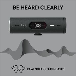 Logitech Brio 505 Full HD Webcam, TAA Compliant, Auto-Framing, Show Mode, Dual Noise Reduction Mics, Privacy Shutter - A f