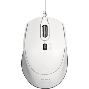 Port Mouse - USB Type A - Optical - 3 Button(s) - White - 1 - Cable - 3600 dpi - Scroll Wheel - Symmetrical