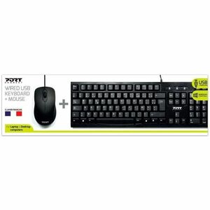 Port Keyboard & Mouse - AZERTY - French - USB Type A Cable Keyboard - 104 Key - Keyboard/Keypad Color: Black - USB Type A 