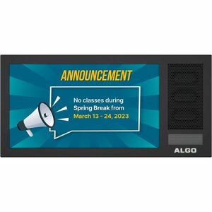 Algo 8410 IP Display Speaker - Wall Mountable, Ceiling Mountable for School, Waiting Area, Room, Hospital, Office, Transpo