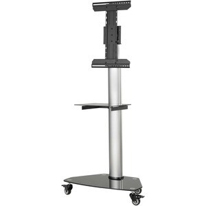 Eaton Tripp Lite Series Premier Rolling TV Cart for 37" to 70" Displays, Black Glass Base and Shelf, Locking Casters - 175