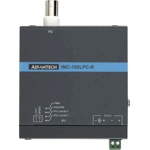 Advantech Hardened PoE Long Reach Ethernet Extender via Coaxial - 1 x Network (RJ-45) - 984.25 ft Extended Range - Metal