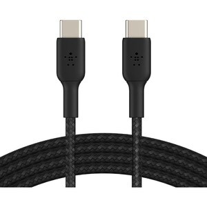 Belkin Braided USB-C to USB-C Cable (1m / 3.3ft, Black) - 1.01 m USB-C Data Transfer Cable for Smartphone, Tablet, Noteboo