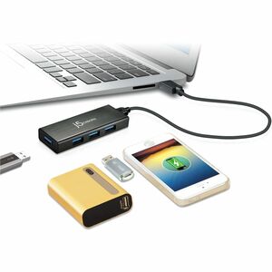 j5create JUH340-N USB Hub - USB 3.0 Micro-B - 4 Total USB Port(s) - 4 USB 3.0 Port(s) - Linux, Mac, PC