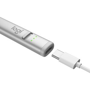 Logitech Crayon Stylus - Capacitive Touchscreen Type Supported - Active - Replaceable Stylus Tip - Aluminium - Tablet Devi