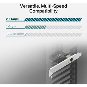 Adaptateur 2.5Gigabit Ethernet - TP-Link TX201 - 2.5GBase-T - Carte Enfichable - PCI Express - 2,50 Gbit/s Taux de transfe