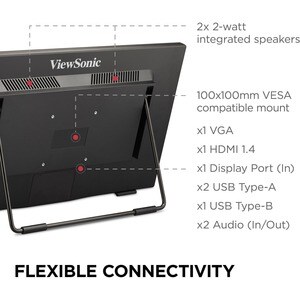 Écran tactile LCD ViewSonic TD2465 24" Class - 16:9 7 ms - 60,5 cm (23,8") Viewable - Dalle à Technologie Capacitive Proje