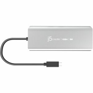 j5create JCD403-N USB4 Docking Station for Monitor, Notebook - Charging Capability - Space Gray - 4K, 8K - 7680 x 4320 - 4