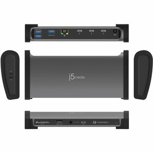 j5create Thunderbolt 4 Docking Station for Desktop PC, Notebook, Monitor, Mouse, Keyboard, Printer - Memory Card Reader - 