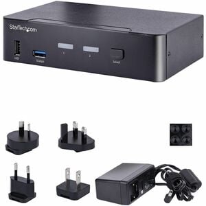 StarTech.com KVM-Switchbox - TAA-konform - 2 Computer - 1 Lokaler Benutzer(n) - 8 x USB - 1 x DisplayPort - Desktop