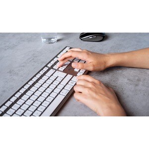 CHERRY Slim KW 9100 Keyboard - Wireless Connectivity - English (US) - Silver - SX Keyswitch - Bluetooth/RF - 4 - 2.40 GHz 