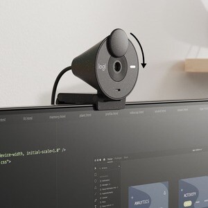 Logitech BRIO Webcam - 2 Megapixel - 30 fps - Graphite - USB Type C - Retail - 1920 x 1080 Video - Fixed Focus - Microphon